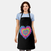 Tie Dye Valentijns Kleurrijke Harten Dag Schort (Gedragen)