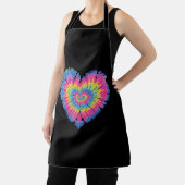 Tie Dye Valentijns Kleurrijke Harten Dag Schort (Insitu)