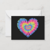 Tie Dye Valentijnsdag Kleurrijke Hartjes Dag  Notitiekaartje (Voorkant)