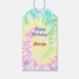 Tie Dye Verjaardag Cadeaulabel