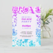 Tie Dye Verjaardag Party Retro Summer Bright Kaart (Staand voorkant)