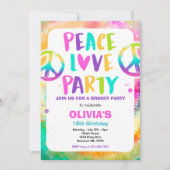 Tie Dye Verjaardagsfeest Pastel Tie Dye Hippy Part Kaart (Voorkant)