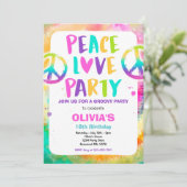 Tie Dye Verjaardagsfeest Pastel Tie Dye Hippy Part Kaart (Staand voorkant)