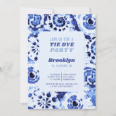 Tie Dye Verjaardagsfeestje Blue Shibori Kaart (Voorkant)