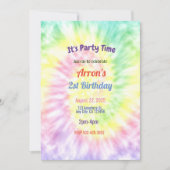 Tie Dye Verjaardagsfeestuitnodiging Kaart (Voorkant)