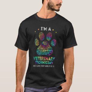 Tie Dye Veterinary Technicier Paw Print Vet Costu T-shirt