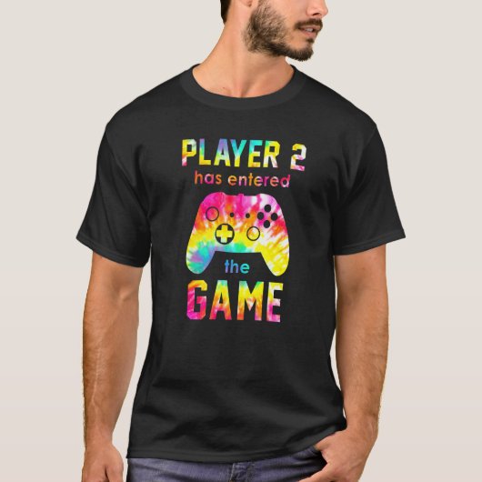 Tie Dye Video Game Player 2 heeft het spel ingevoe T-shirt (Voorkant)