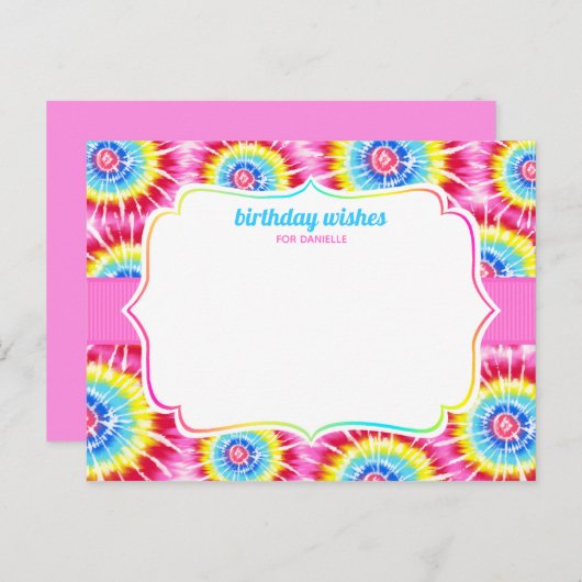 Tie Dye Viering Verjaardag Advies, Wens Kaarten (Voorkant / Achterkant)