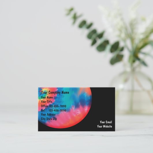 Tie Dye Visitekaartjes (Staand voorkant)
