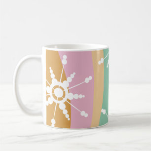 Tie Dye Vloeibare Retro Groovy Kerst Beige Groen Koffiemok