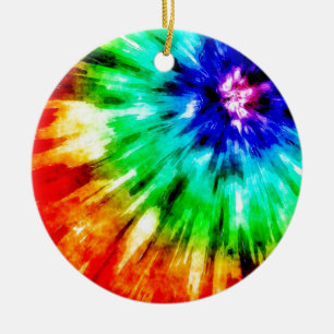 Tie Dye voldoet aan Waterverf Keramisch Ornament