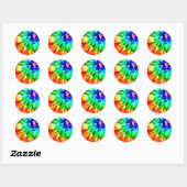 Tie Dye voldoet aan Waterverf Ronde Sticker (Vel)