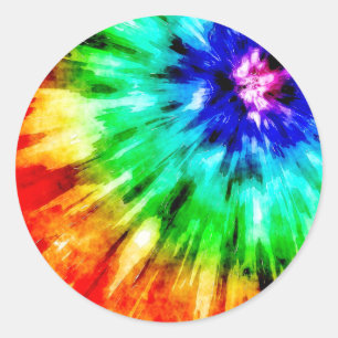 Tie Dye voldoet aan Waterverf Ronde Sticker