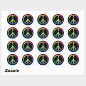 Tie dye vrede teken 2 ronde sticker (Vel)