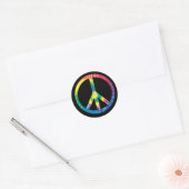 Tie dye vrede teken 2 ronde sticker (Envelop)