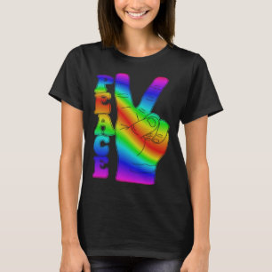 Tie Dye Vredesbord Vingers Retro 60 s 70 s Hippie T-shirt