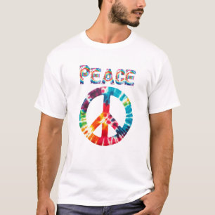 Tie-Dye Vredesteken Retro Stijl T-shirt