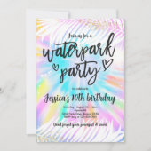 Tie Dye Water Park Pool Birthday Kaart (Voorkant)