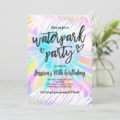 Tie Dye Water Park Pool Birthday Kaart (Staand voorkant)
