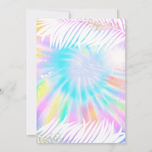 Tie Dye Water Park Pool Birthday Kaart (Achterkant)