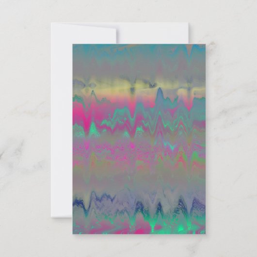 Tie Dye Wavy Psychedelic Blank Invitation Design Kaart (Achterkant)