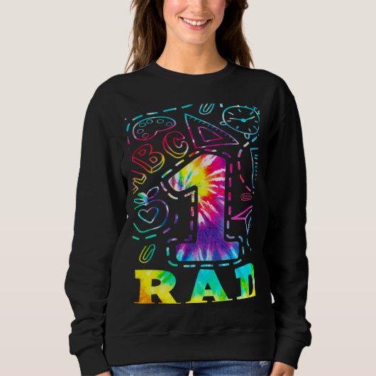Tie Dye Welcome Back To School Happy 1 Grade Trui (Voorkant)