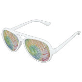 Tie Dye White Aviator zonnebril regenboog spiraal (Gekanteld)