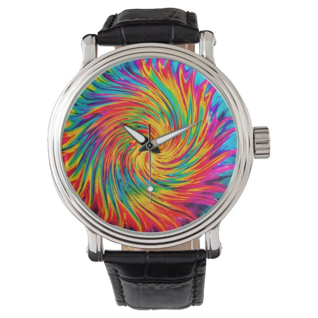 TIE DYE WIND ABSTRACT HORLOGE (Voorkant)