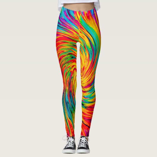 TIE DYE WIND ABSTRACT LEGGINGS (Voorkant)