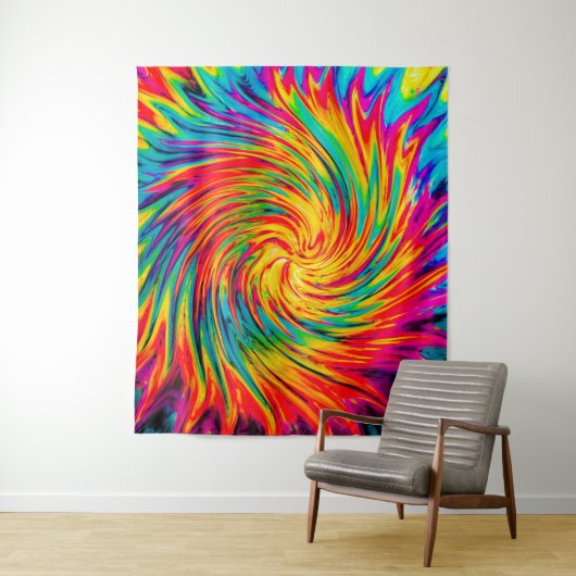 TIE DYE WIND ABSTRACT WANDKLEED (In situ)
