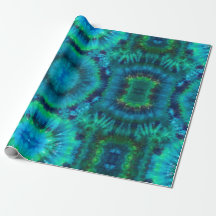 Tie Dye Wrapping & Craft Paper in Blues & Greens
