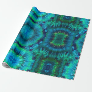 Tie Dye Wrapping & Craft Paper in Blues & Greens Cadeaupapier