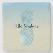 Tie Dye Yellow Aqua Pineapple Stenen Onderzetter (Voorkant)