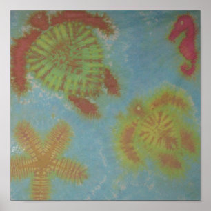 Tie Dye Zee Schildpad Paard Sterren Vis Poster