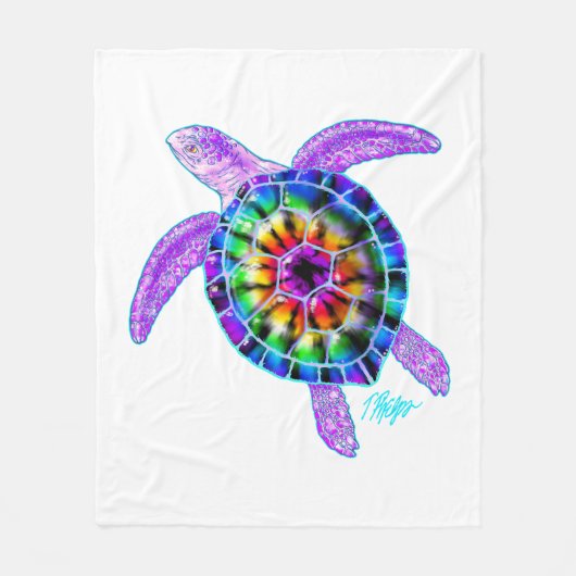 Tie Dye Zee Turtle Blanket Fleece Deken (Voorkant)