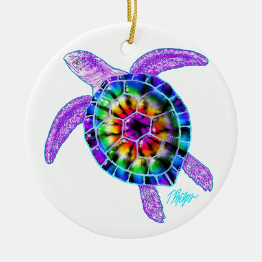 Tie Dye Zee Turtle Ornament (Voorkant)