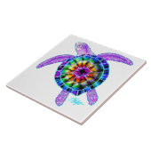 Tie Dye Zee Turtle Tile Tegeltje (Zijkant)