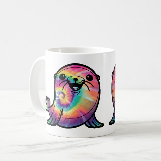 Tie Dye Zeeleeuw Koffiemok (Voorkant links)