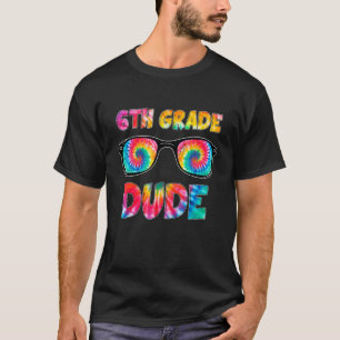 Tie Dye Zonneglazen 6e grade Kerel terug naar scho T-shirt