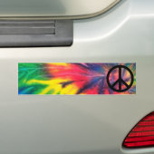 Tie Dye Zwart Vredesteken Bumpersticker (Op auto)