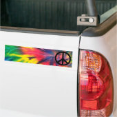 Tie Dye Zwart Vredesteken Bumpersticker (Op Truck)