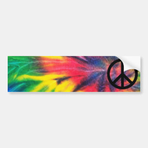 Tie Dye Zwart Vredesteken Bumpersticker