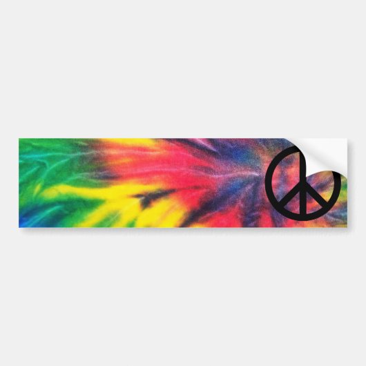 Tie Dye Zwart Vredesteken Bumpersticker (Voorkant)