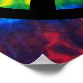 Tie Dye Zwart Vredesteken Poster (Hoek)