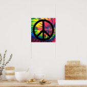 Tie Dye Zwart Vredesteken Poster (Keuken)