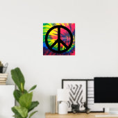 Tie Dye Zwart Vredesteken Poster (Thuiskantoor)
