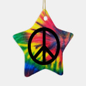 Tie Dye Zwarte Vredesteken Keramisch Ornament (Rechts)