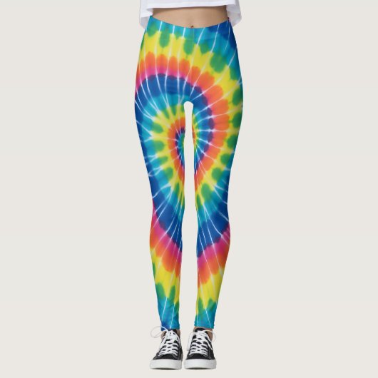 Tie-dyed, vibrant colored, leggings (Voorkant)