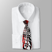 Tie Heren Abstract Rood Zwart 4 2 Stropdas (Gebonden)