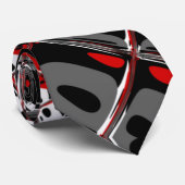 Tie Heren Abstract Rood Zwart 4 2 Stropdas (Opgerold)